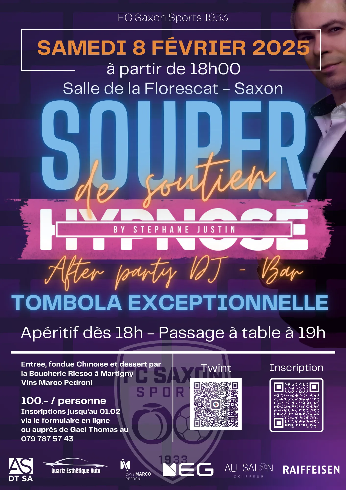 Souper de soutien se déroulera le samedi 8 février 2025.